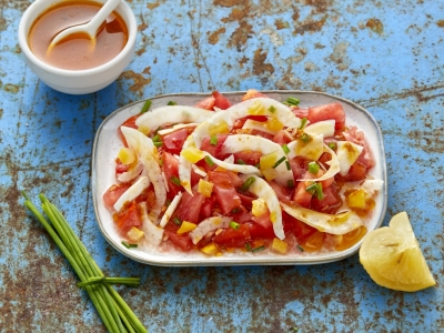 Salade de tomates et fenouil aux épices tajine et citron beldis